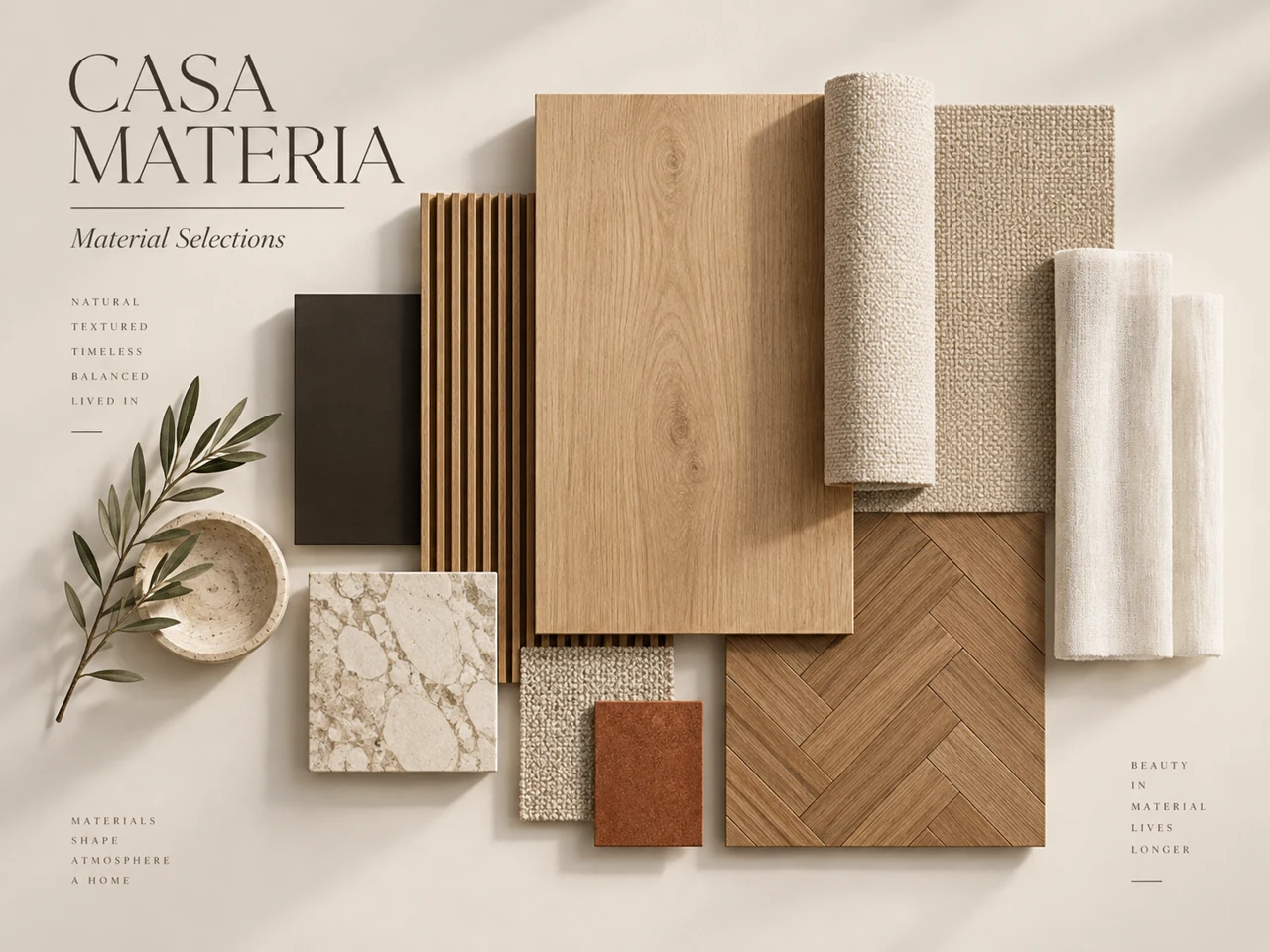 Original material board · Texture, grain and tonal contrasts