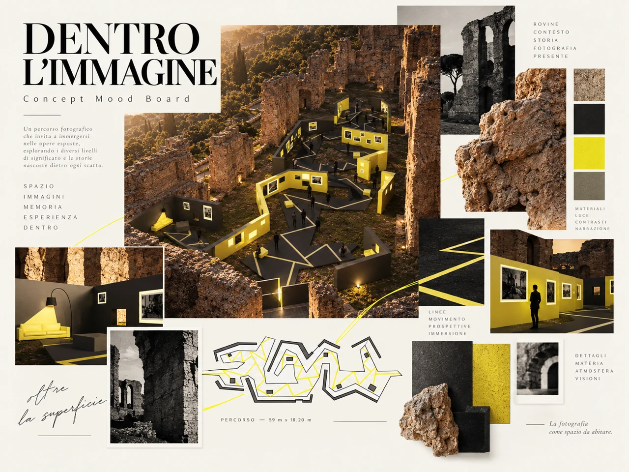 Original concept board · Images, memory and material