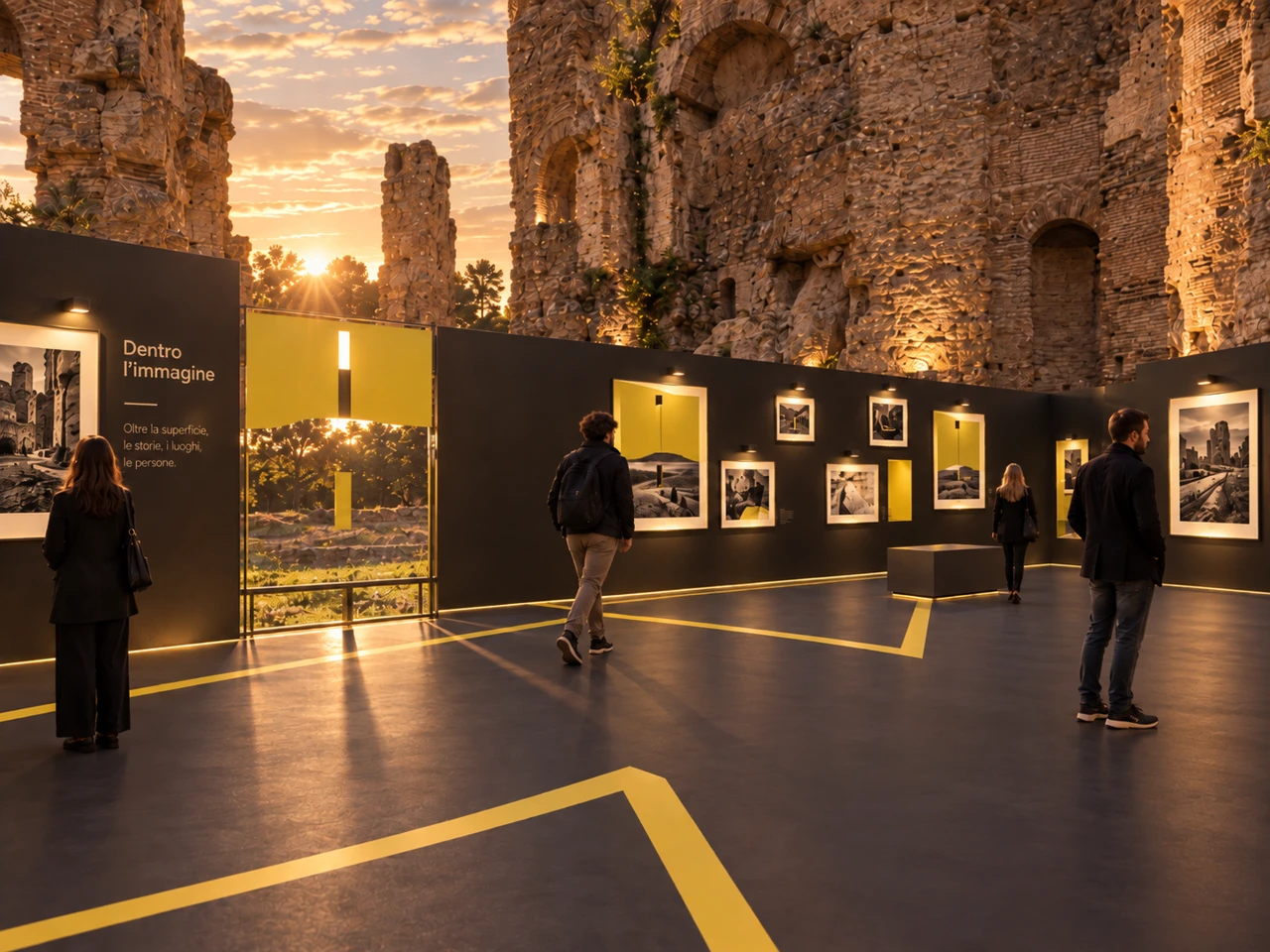 The display walls · Photography and the historic setting
